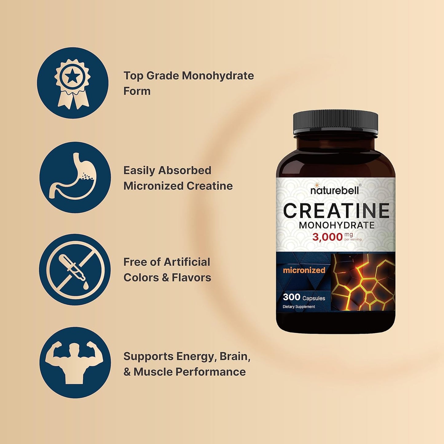 Naturebell Creatine Monohydrate Pills